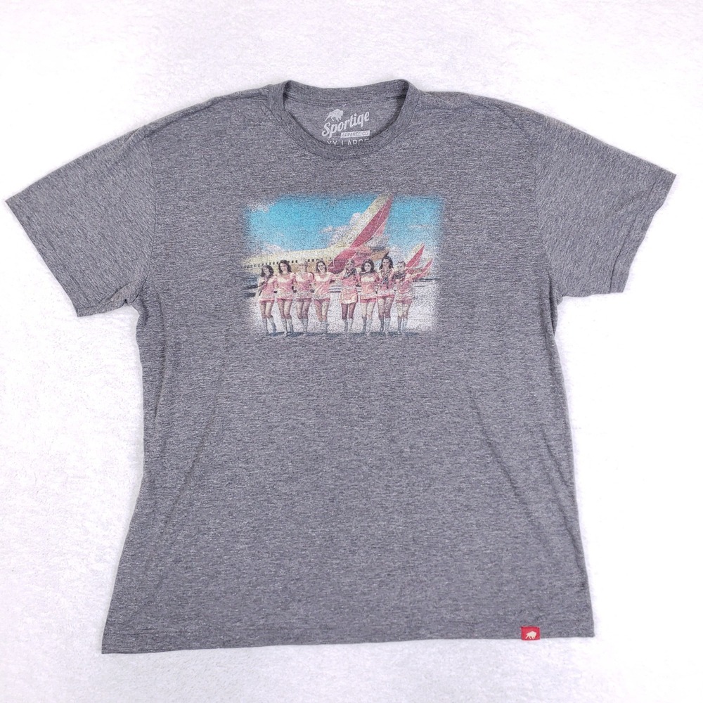 Sportiqe Southwest Airlines T Shirt Mens XXL Gray Tri Blend Retro Aviation
